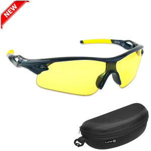 Shooting Glasses and UV Flashlight Yellow Safety Glasses by iLumen8 (1 PAIR with case)