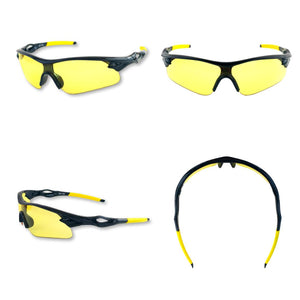 Shooting Glasses and UV Flashlight Yellow Safety Glasses by iLumen8 (1 PAIR with case)