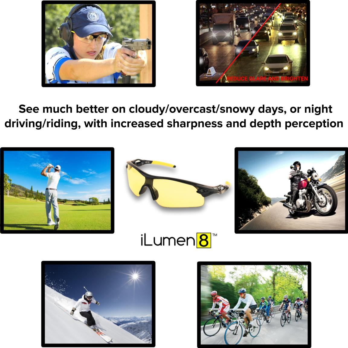Night Driving HD Anti-Reflective Vision Polarized Glasses Yellow Tinted  Mixed Gl
